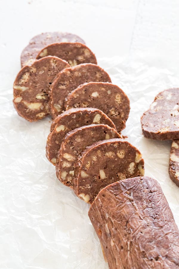 No-Bake Chocolate Salami Cookies ~Sweet & Savory