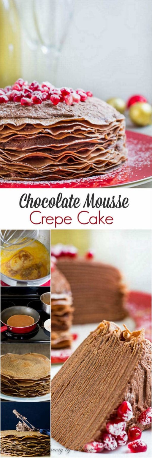 Chocolate Mousse Crepe Cake ~Sweet & Savory