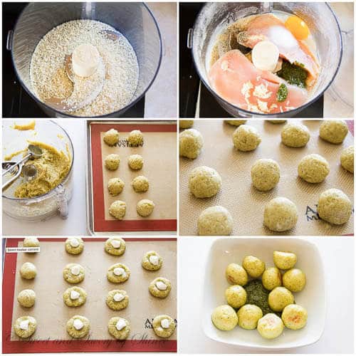 Pesto Mozzarella Chicken Meatballs ~Sweet & Savory by Shinee