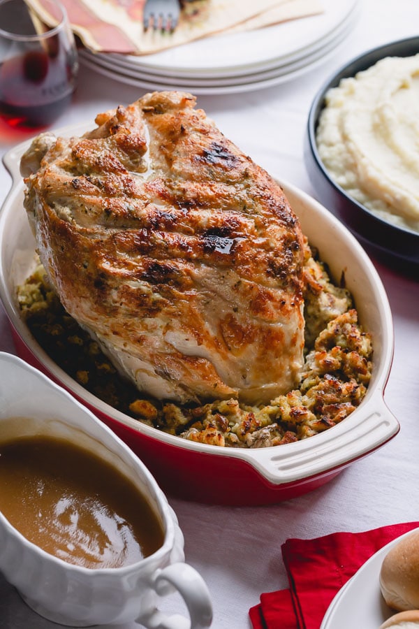 Instant Pot Turkey Breast with Stuffing and Mashed Potatoes ~Sweet & Savory