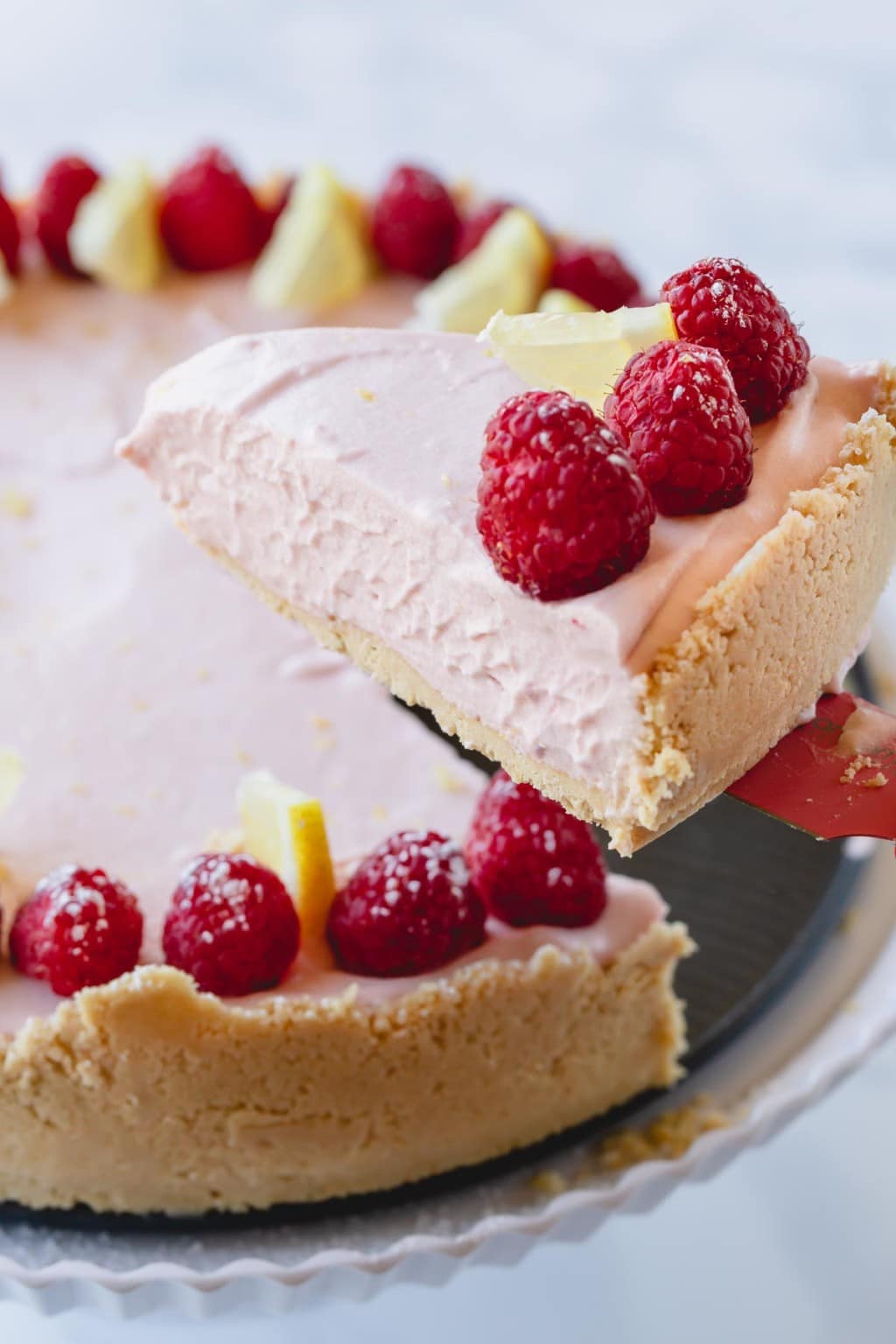No-Bake Lemon Raspberry Cheesecake ~Sweet & Savory