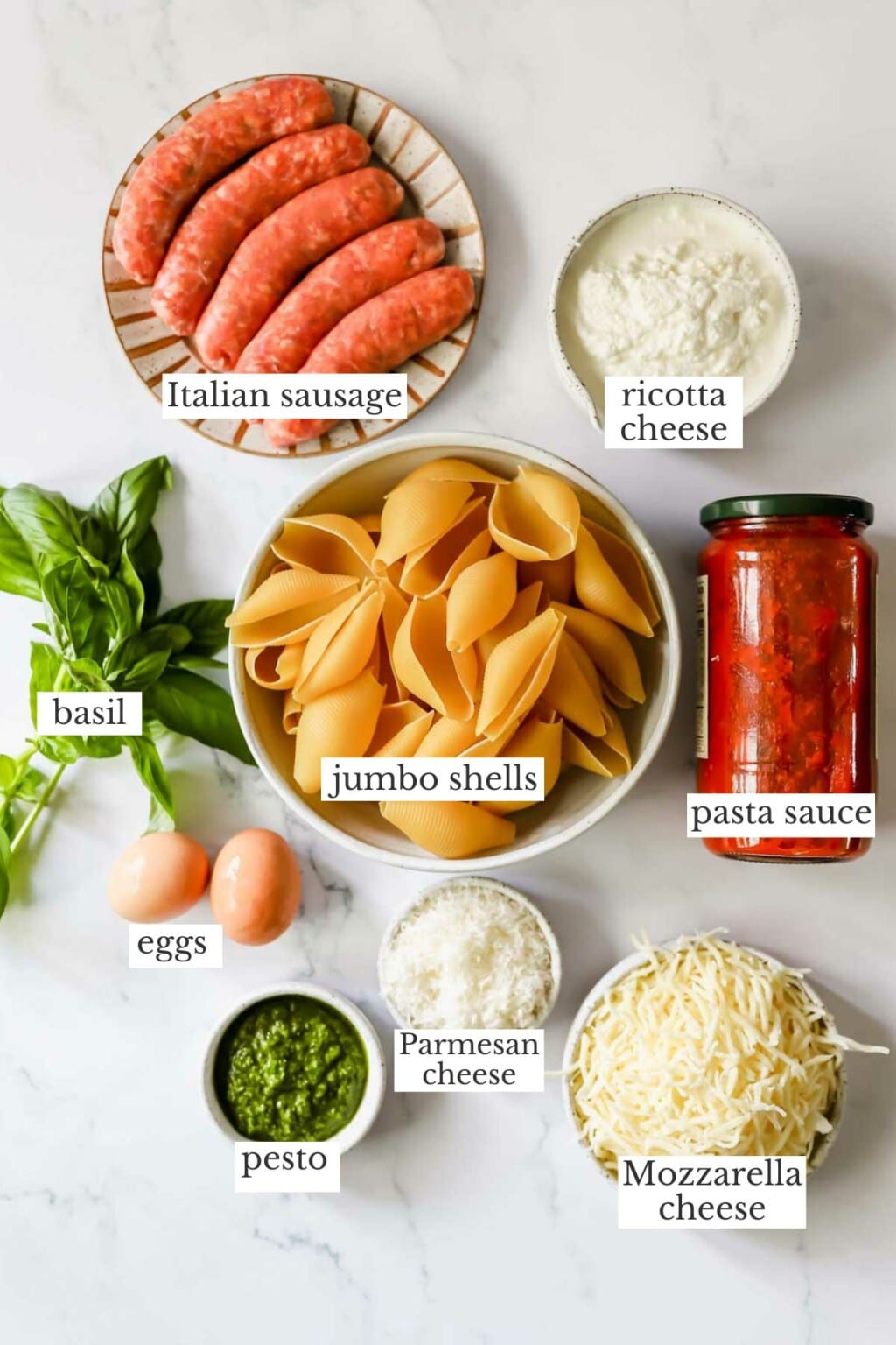 Pesto Ricotta Stuffed Pasta Shells Recipe ~ Sweet & Savory